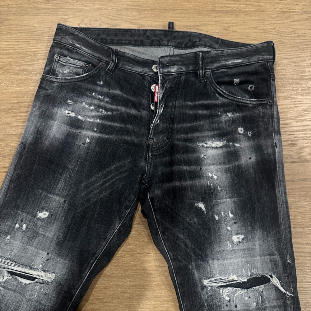 Men's Distressed Black Jeans